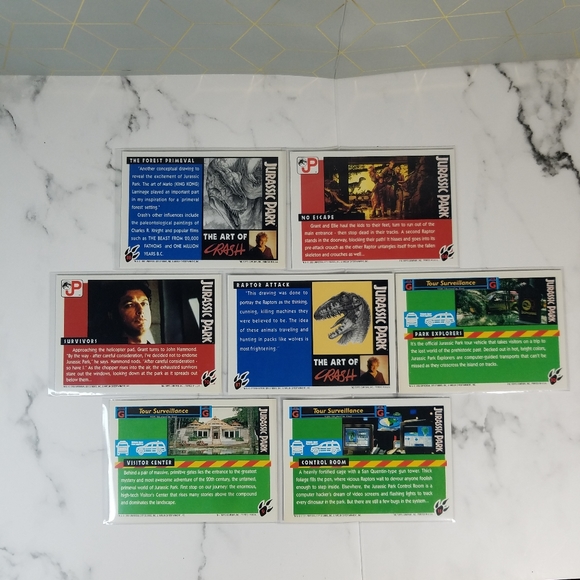 Vintage JP Topps Trading Cards Lot of 12 Jurassic Park Movie Cards Lot# 9 - Picture 7 of 10